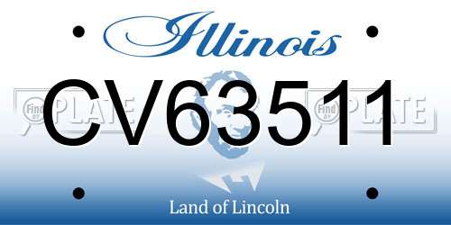 CV63511 Illinois License Plate