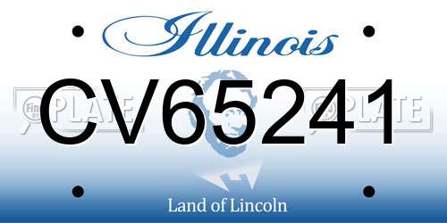 CV65241 Illinois License Plate