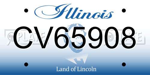 CV65908 Illinois License Plate