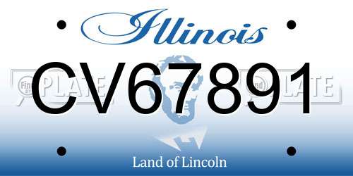 CV67891 Illinois License Plate
