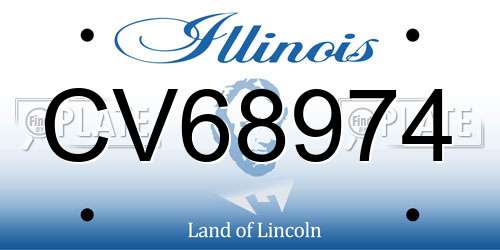 CV68974 Illinois License Plate
