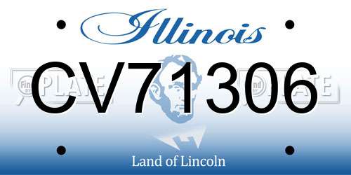 CV71306 Illinois License Plate