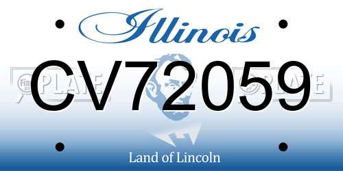 CV72059 Illinois License Plate
