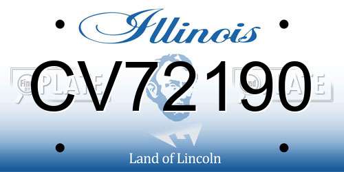 CV72190 Illinois License Plate