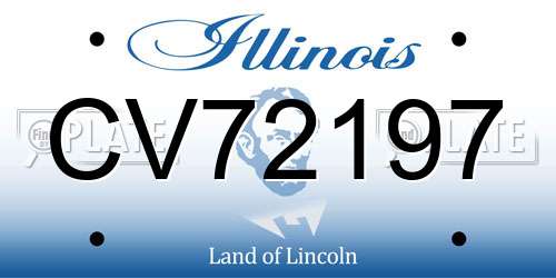 CV72197 Illinois License Plate