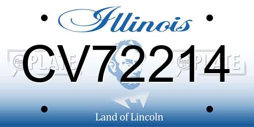 CV72214 Illinois License Plate