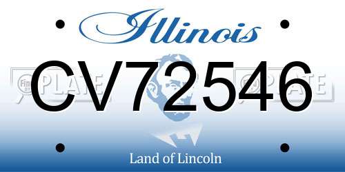 CV72546 Illinois License Plate