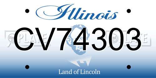 CV74303 Illinois License Plate