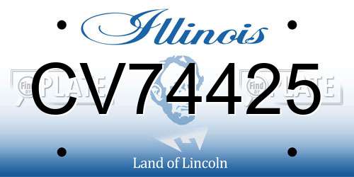 CV74425 Illinois License Plate