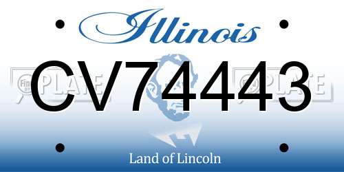 CV74443 Illinois License Plate