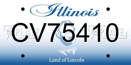 CV75410 Illinois License Plate