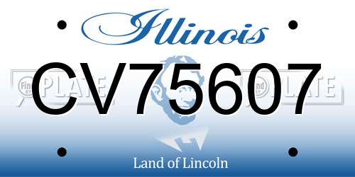 CV75607 Illinois License Plate