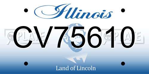 CV75610 Illinois License Plate
