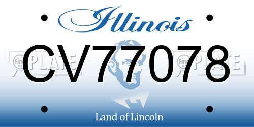 CV77078 Illinois License Plate