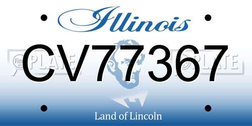 CV77367 Illinois License Plate