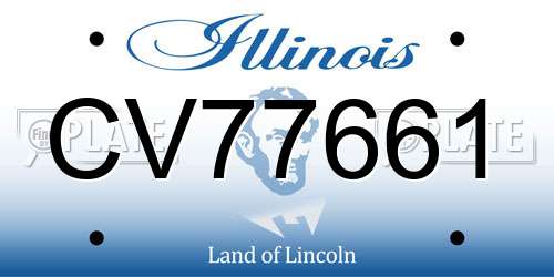 CV77661 Illinois License Plate