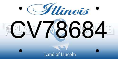 CV78684 Illinois License Plate