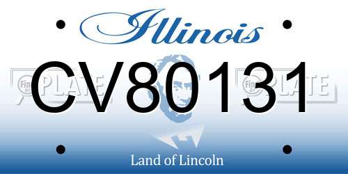 CV80131 Illinois License Plate