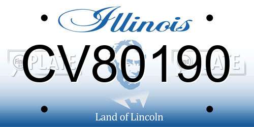 CV80190 Illinois License Plate