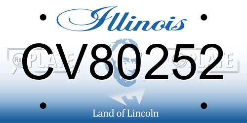 CV80252 Illinois License Plate