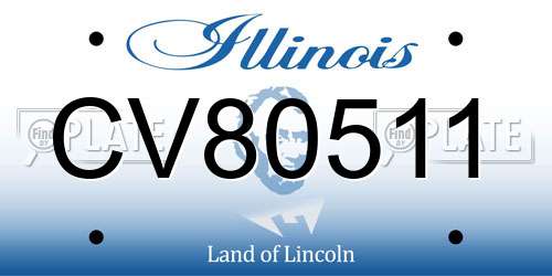CV80511 Illinois License Plate