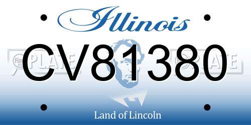 CV81380 Illinois License Plate