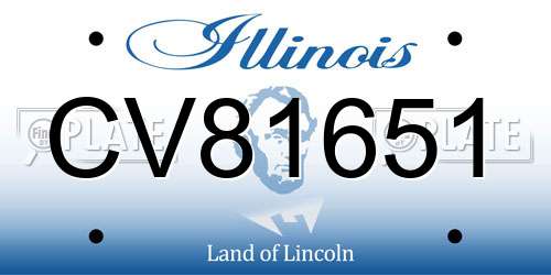 CV81651 Illinois License Plate