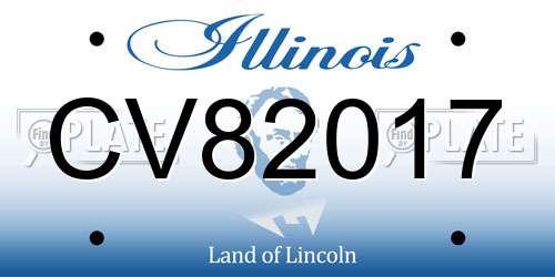 CV82017 Illinois License Plate