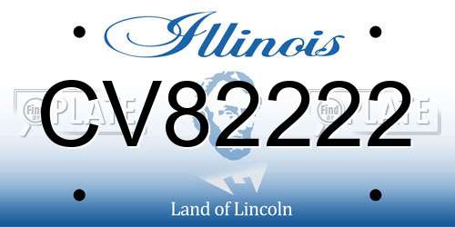 CV82222 Illinois License Plate