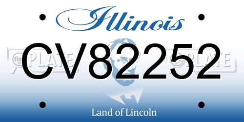 CV82252 Illinois License Plate