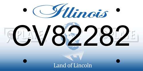 CV82282 Illinois License Plate