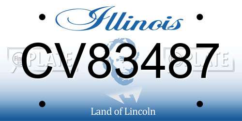 CV83487 Illinois License Plate