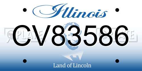 CV83586 Illinois License Plate