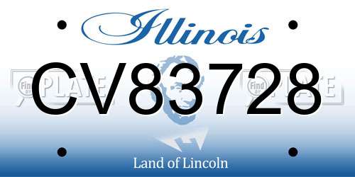 CV83728 Illinois License Plate