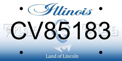 CV85183 Illinois License Plate