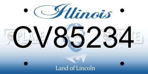 CV85234 Illinois License Plate