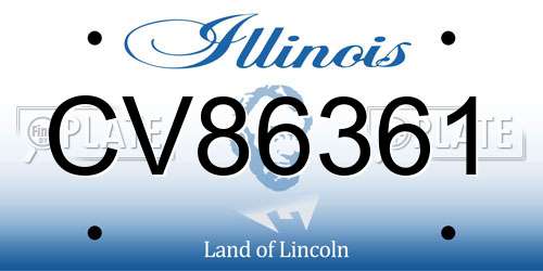 CV86361 Illinois License Plate