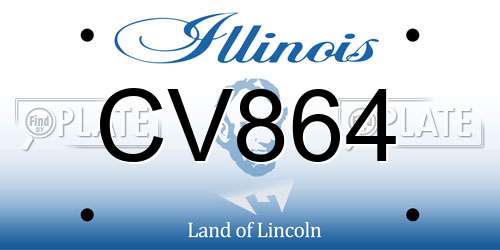 CV864 Illinois License Plate