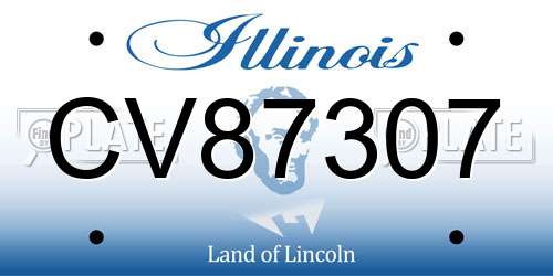 CV87307 Illinois License Plate