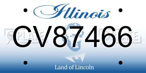 CV87466 Illinois License Plate