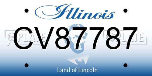 CV87787 Illinois License Plate