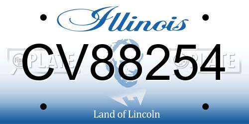 CV88254 Illinois License Plate