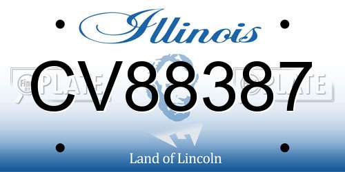 CV88387 Illinois License Plate