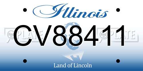 CV88411 Illinois License Plate