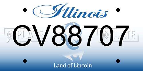 CV88707 Illinois License Plate