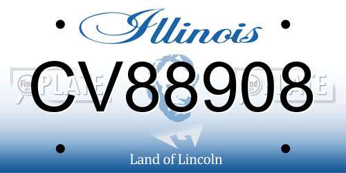 CV88908 Illinois License Plate