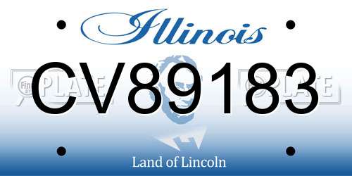 CV89183 Illinois License Plate