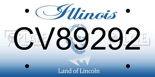 CV89292 Illinois License Plate