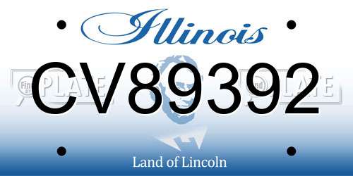 CV89392 Illinois License Plate