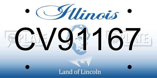 CV91167 Illinois License Plate